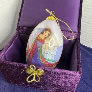 Li Bien Vintage Hand Blown Glass Drop Ornament Pier One 2005 Angel With Box
